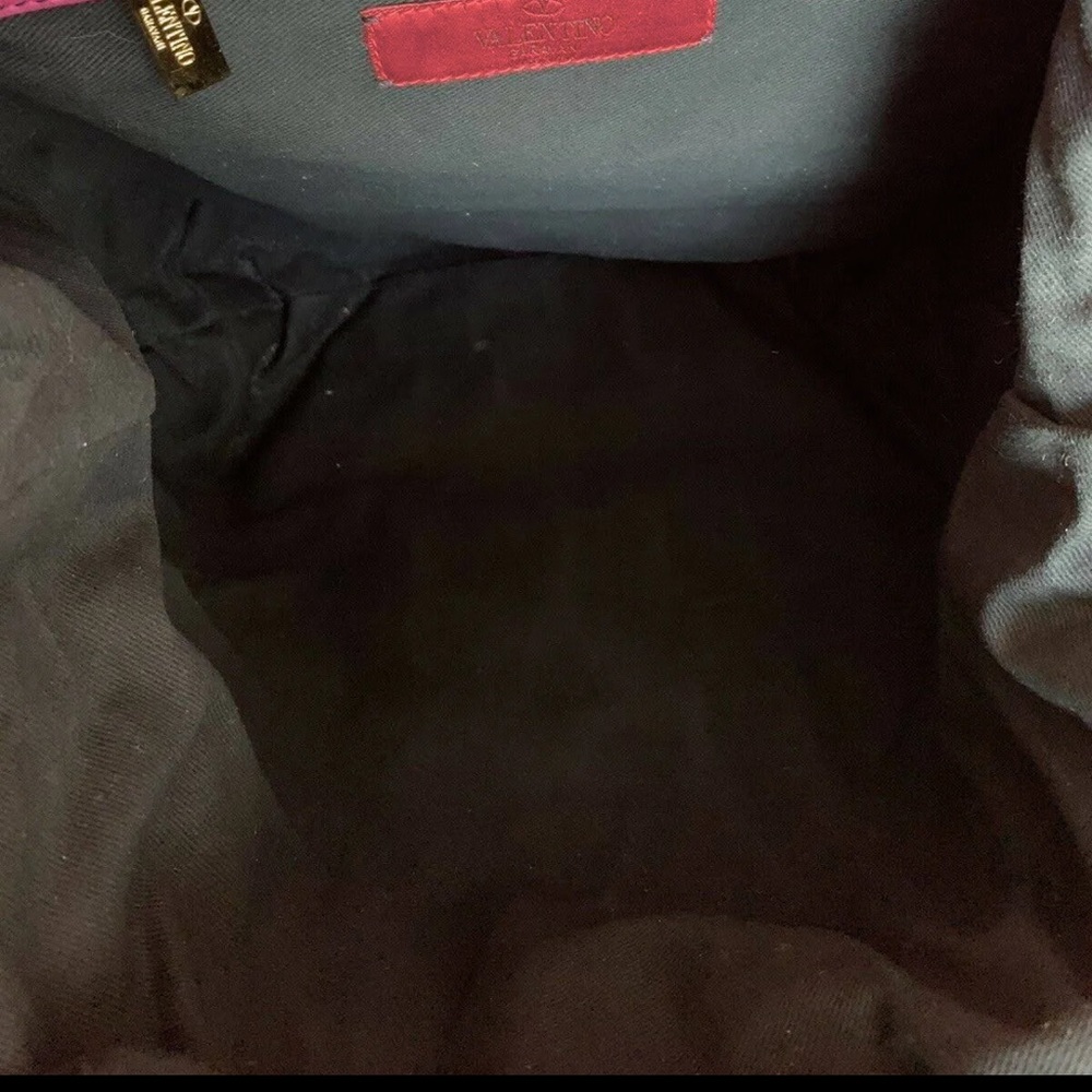 Valentino Soft Leather Fuchsia/raspberry/pink Tote With Flower Detail - Picture 3 of 4